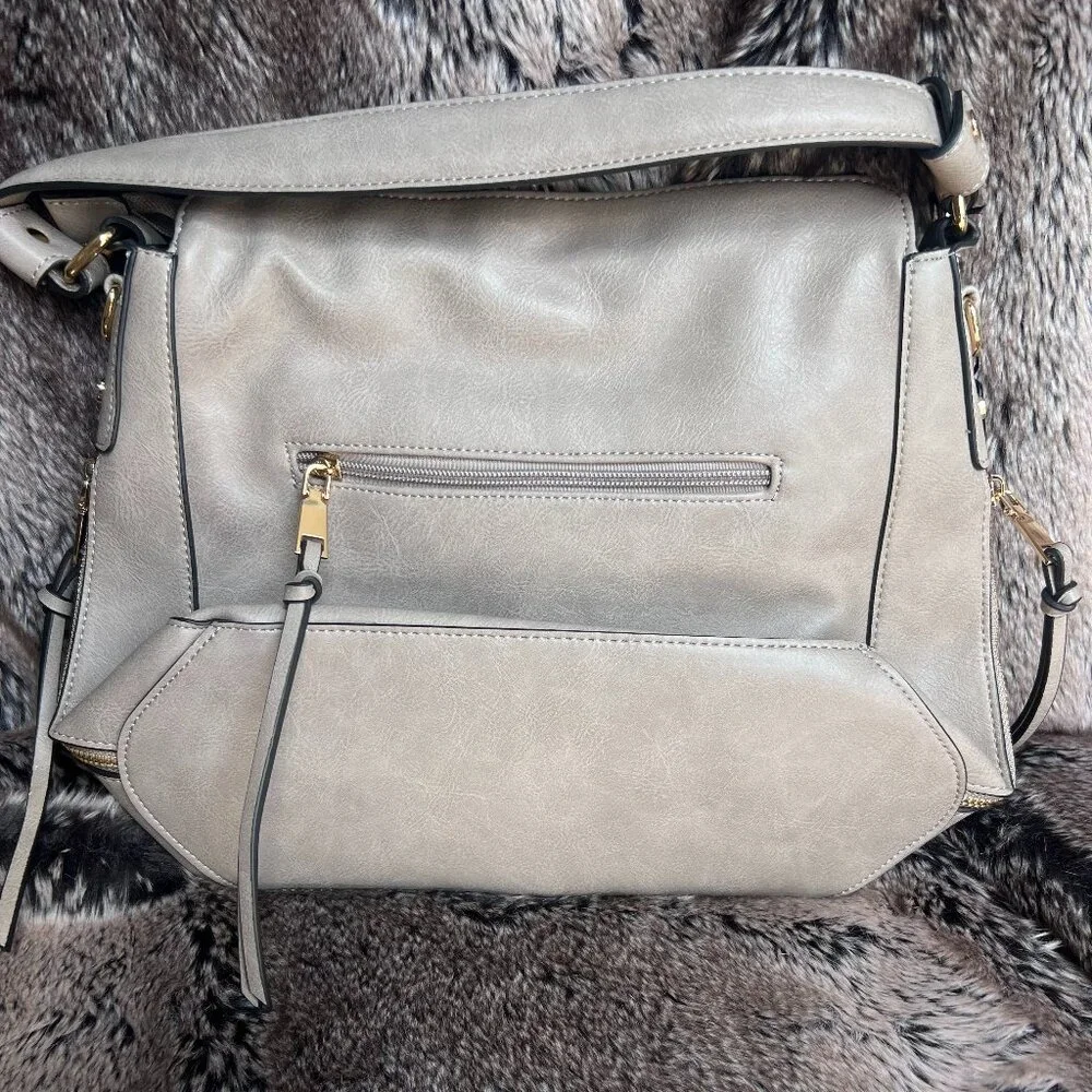 Maxwise Gray Hobo Bag with Adjustable Shoulder Strap